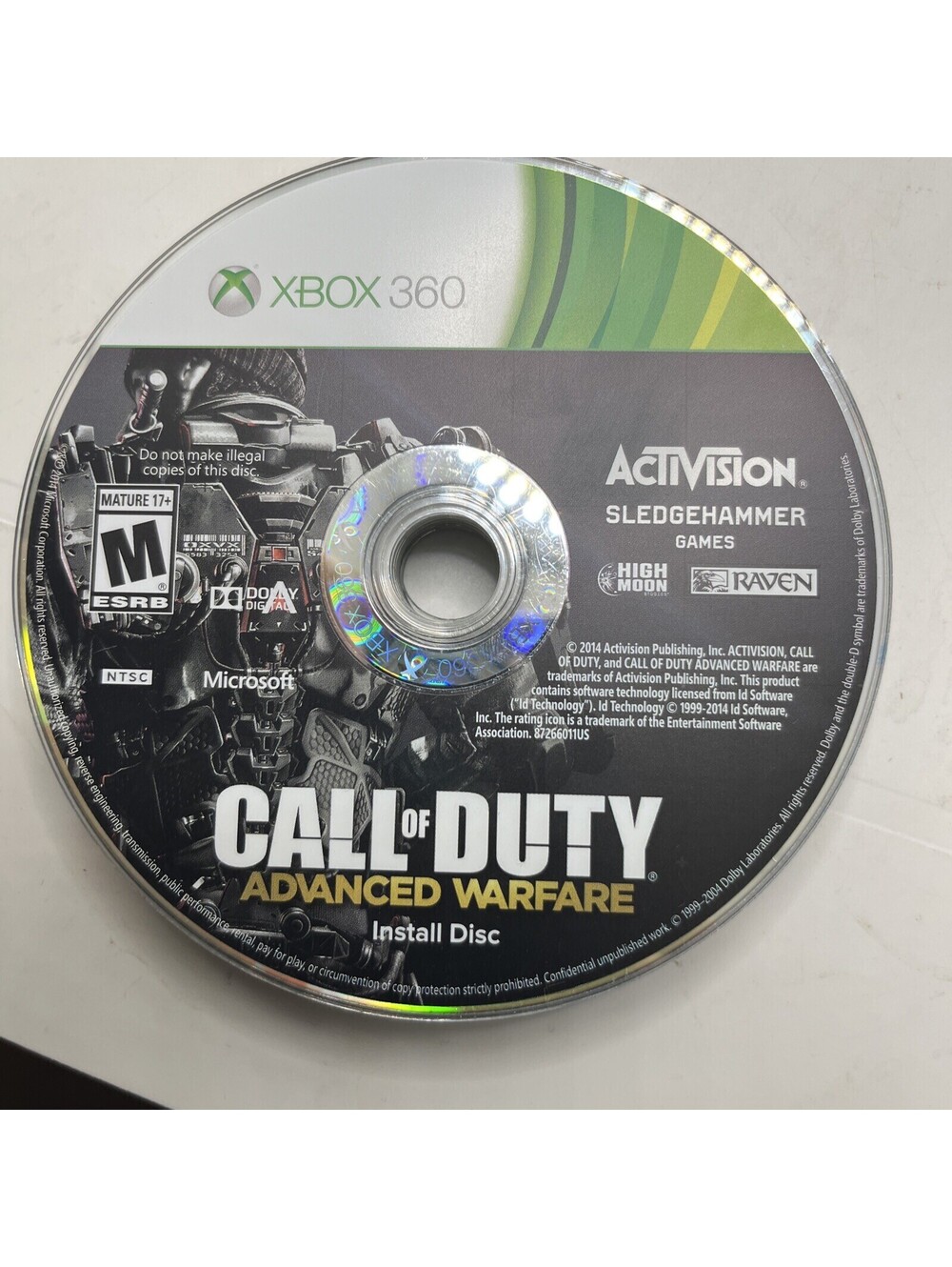 Call of Duty: Advanced Warfare (Microsoft Xbox 360, 2014) Install Disc Only